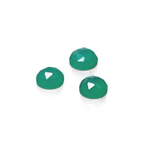 Facettierte Runde Rosette - Grüner Achat 4 MM