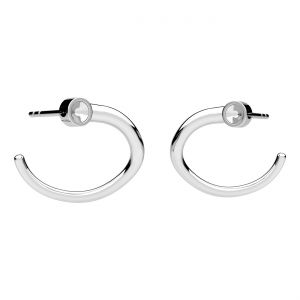 Stecker Ohrring - gewunden, Fassung für Steine 2,5mm*sterling silber AG 925*KLS OWS-01034 15x16 mm L+P
