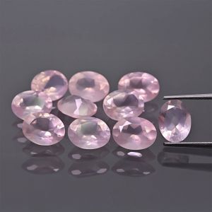 Ovaler Stein, Kegel - Rosenquarz 6x4 MM