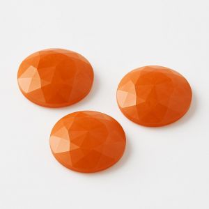 Runder Stein, Rosenschliff - Orangener Jade 15,2 MM