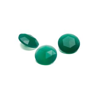Runder Stein, Kegelschliff - Dunkelgrüner Jade 12 MM