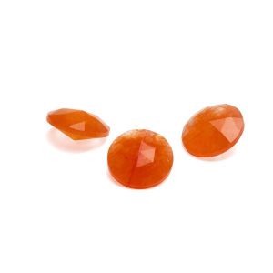 Runder Stein, Kegelschliff - Oranger Jade 12 MM
