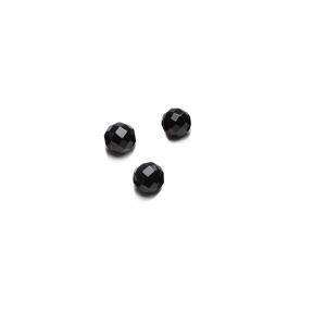Facettierte Perle - Schwarzer Spinell 2 MM, mit durchgehendem Loch