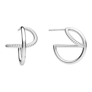 Stecker Ohrring - gewunden, Fassung für Steine 2,5mm*sterling silber AG 925*KLS OWS-01179 13x15,9 mm L+P