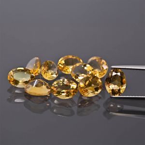 Ovaler Stein, Kegelschliff - Citrin 6x4 MM