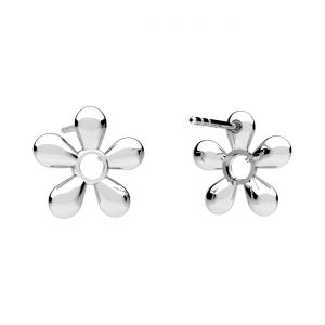 Steckerohrring - Fassung für runde Natursteine 6mm*sterling silber AG 925*KLS OWS-01029 12,2x12,7 mm
