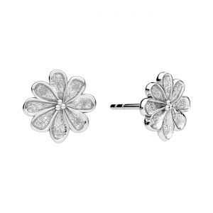 Hängender Stecker-Ohrring - Vergissmeinnicht-Blume*silber AG 925*KLS ODL-01625 9x9 mm
