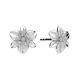 Hängender Stecker-Ohrring - Vergissmeinnicht-Blume*silber AG 925*KLS ODL-01627 9x9 mm