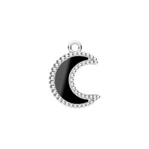 Mond anhänger, schwarz herz*silber AG 925*CON-1 ODL-01614 12,4x17 mm ver.2