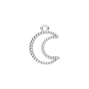 Mond anhänger, schwarz herz*silber AG 925*CON-1 ODL-01614 12,4x17 mm ver.3