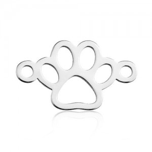 Connector pendant - dog paw*sterling silver AG 925*BL 696 - 0,8 mm