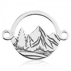 Connector pendant - mountains*sterling silver AG 925*BL 803 - 0,4 mm