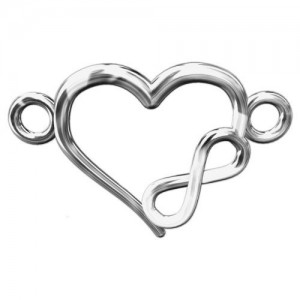 Connector pendant - heart with infinity*sterling silver AG 925*S-CHARM 192  