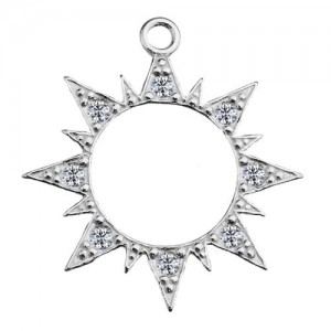 Pendant - sun with stones*sterling silver AG 925*S-CHARM 525  
