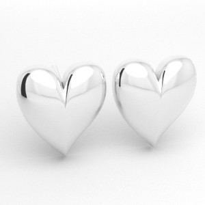 Stud earring - heart*sterling silver AG 925*SZ 181