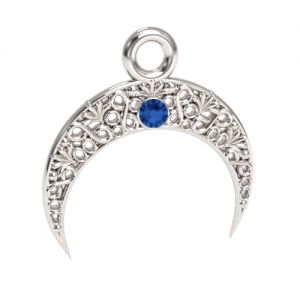 Filigraner Anh&auml;nger - Mond mit Capri-Blue-Stein*silber AG 925*S-CHARM 755 CAP