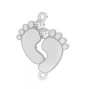 Babyf&uuml;&szlig;e anh&auml;nger*silber silber 925*LKM-3314 - 0,50 16x19,5 mm (crystal)