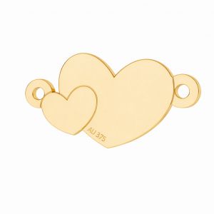Zwei Herzen anh&auml;nger*gold AU 375*LKZ9K-30022 - 0,30 8,7x17 mm