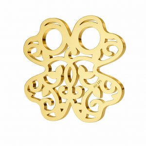Goldener durchbrochener Verbinder - Celebrytka - Kleeblatt*Gold AU 375*LKZ9K-30004 - 0,30 13x13 mm