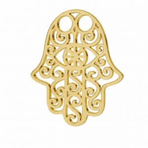 Goldener durchbrochener Anh&auml;nger - Hand der Fatima, Hamsa*Gold AU 375*LKZ9K-30001 - 0,30 15x20 mm
