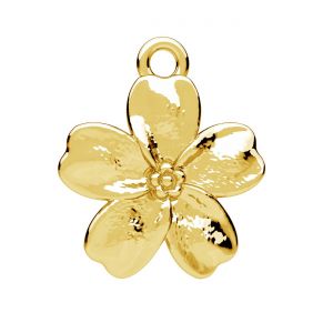 Anh&auml;nger Blume - Vergissmeinnicht*Messing*BRASS ODL-01361 13,3x15,4 mm